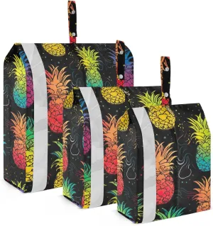 Watercolor Rainbow Pineapples Packing Cubes for Travel 3 Set Travel Organizer Bags Luggage Bags for Luggage