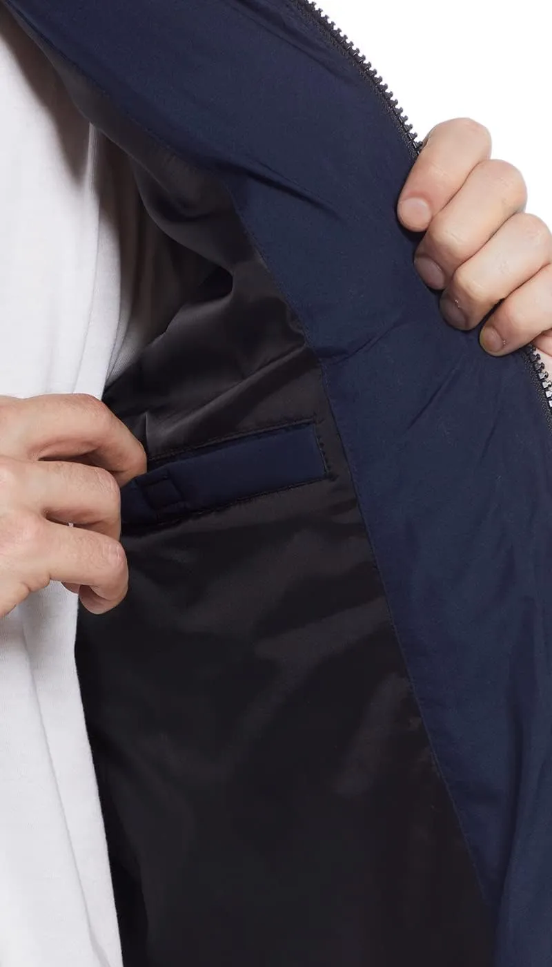 Weatherproof Hooded Puffer Jacket for Men - Water Resistant Bubble Coat for Men | Puffy Alternative Down Jacket