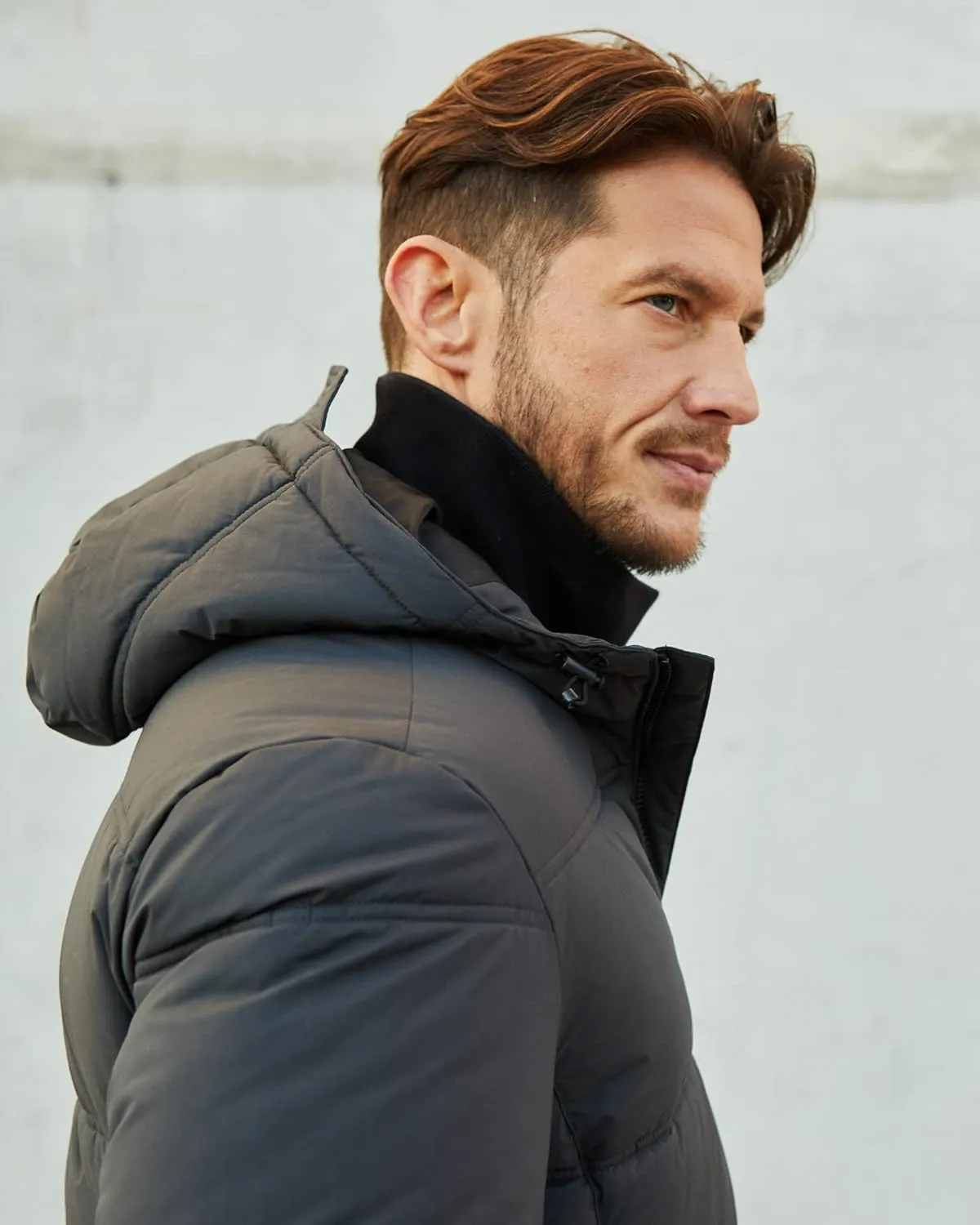 Weatherproof Hooded Puffer Jacket for Men - Water Resistant Bubble Coat for Men | Puffy Alternative Down Jacket