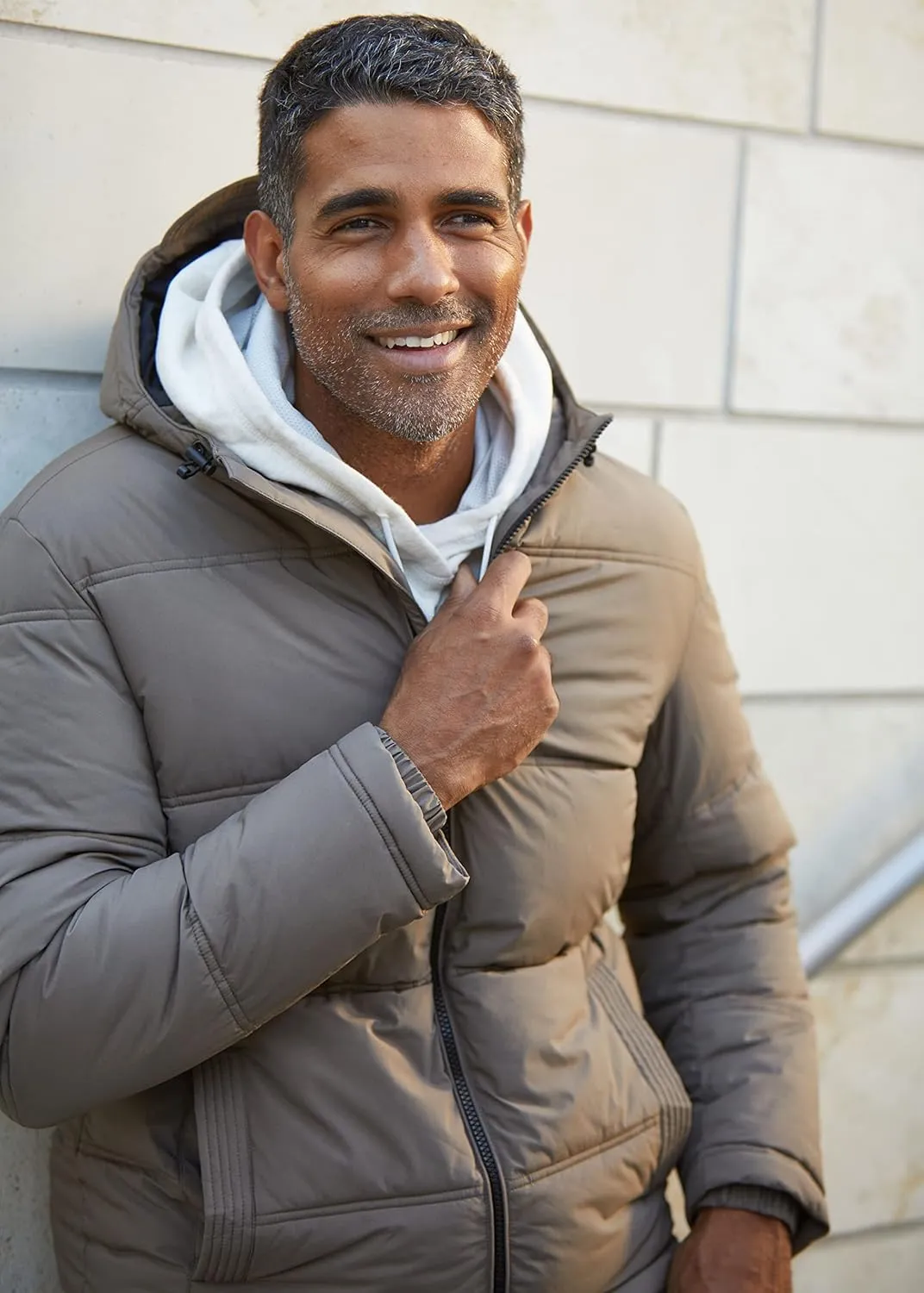 Weatherproof Hooded Puffer Jacket for Men - Water Resistant Bubble Coat for Men | Puffy Alternative Down Jacket