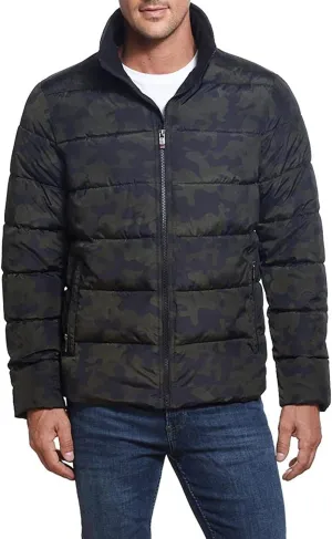 Weatherproof Hooded Puffer Jacket for Men - Water Resistant Bubble Coat for Men | Puffy Alternative Down Jacket