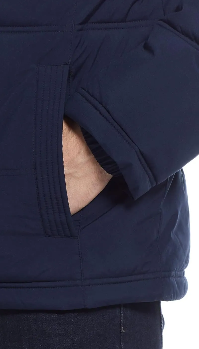 Weatherproof Hooded Puffer Jacket for Men - Water Resistant Bubble Coat for Men | Puffy Alternative Down Jacket