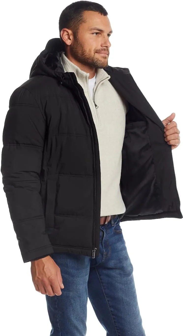 Weatherproof Hooded Puffer Jacket for Men - Water Resistant Bubble Coat for Men | Puffy Alternative Down Jacket