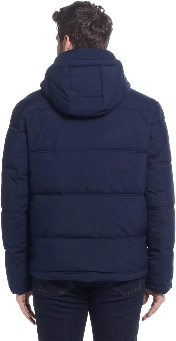 Weatherproof Hooded Puffer Jacket for Men - Water Resistant Bubble Coat for Men | Puffy Alternative Down Jacket