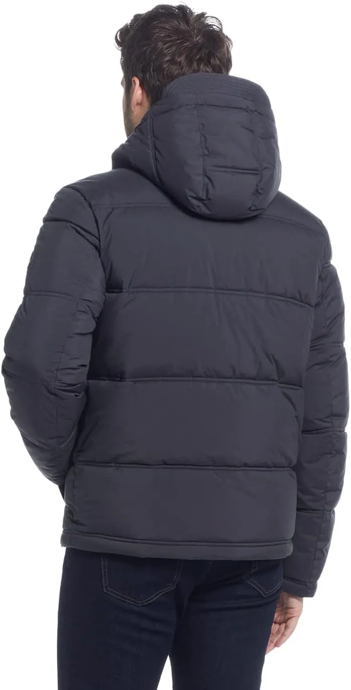 Weatherproof Hooded Puffer Jacket for Men - Water Resistant Bubble Coat for Men | Puffy Alternative Down Jacket