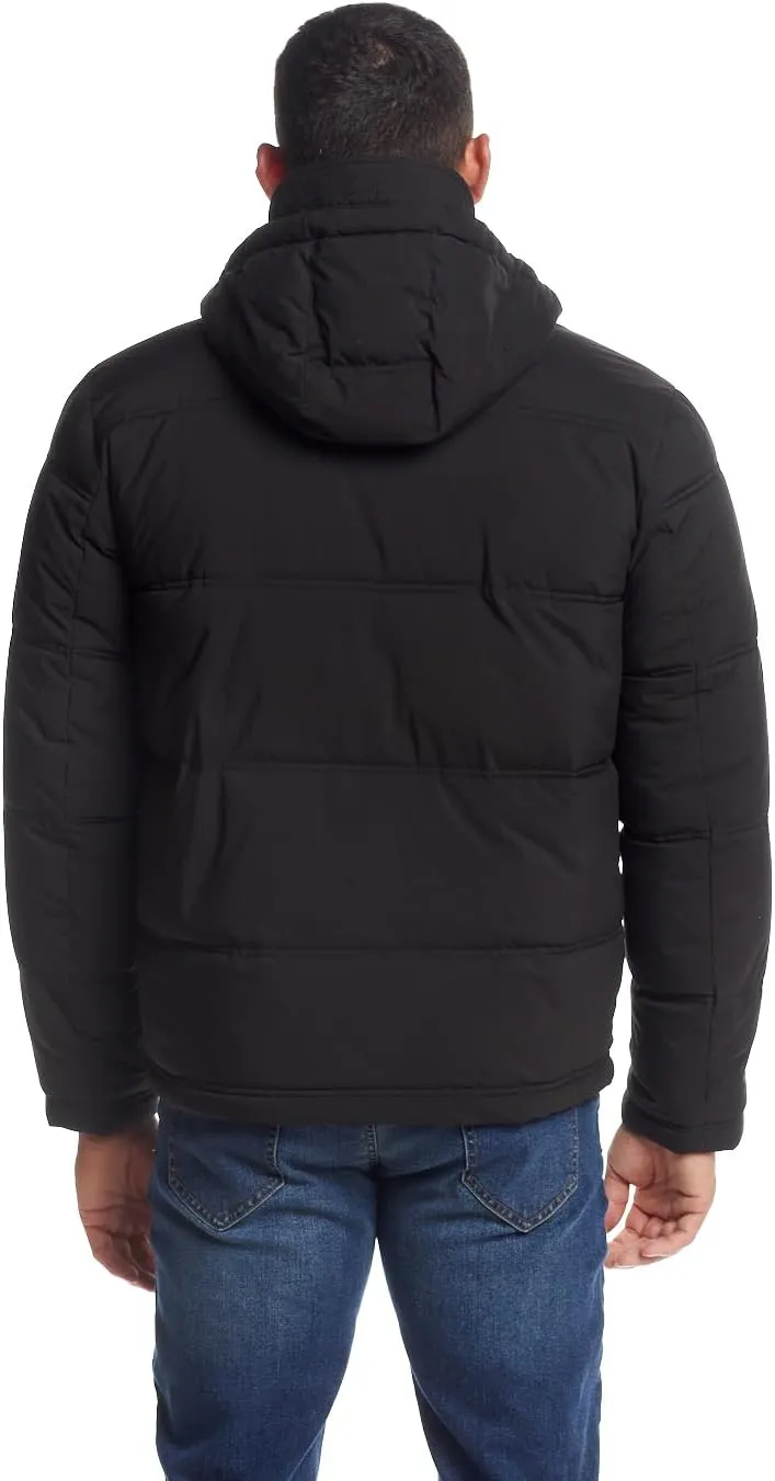 Weatherproof Hooded Puffer Jacket for Men - Water Resistant Bubble Coat for Men | Puffy Alternative Down Jacket