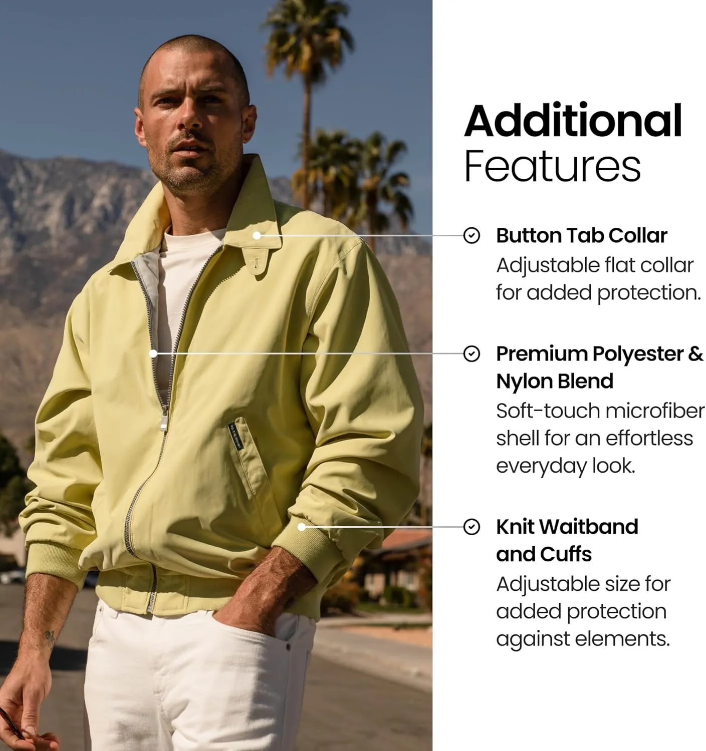 Weatherproof Men's Golf Jacket - Lightweight Windbreaker, Water-Resistant Microfiber Shell, Perfect for Golf & Casual Wear
