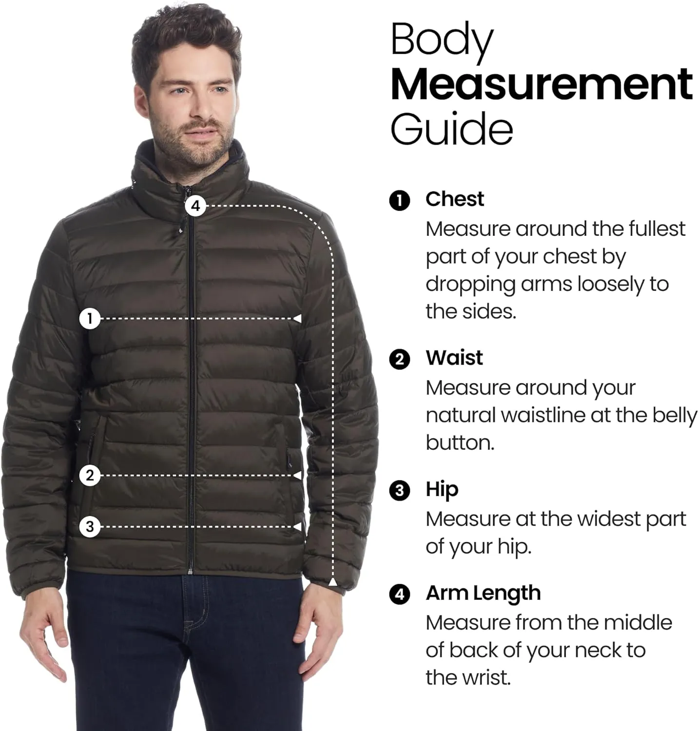 Weatherproof Men's Puffer Jacket, Lightweight Wind Resistant Alternative Down Jacket with Packable Travel Neck Pillow (S-3XL)