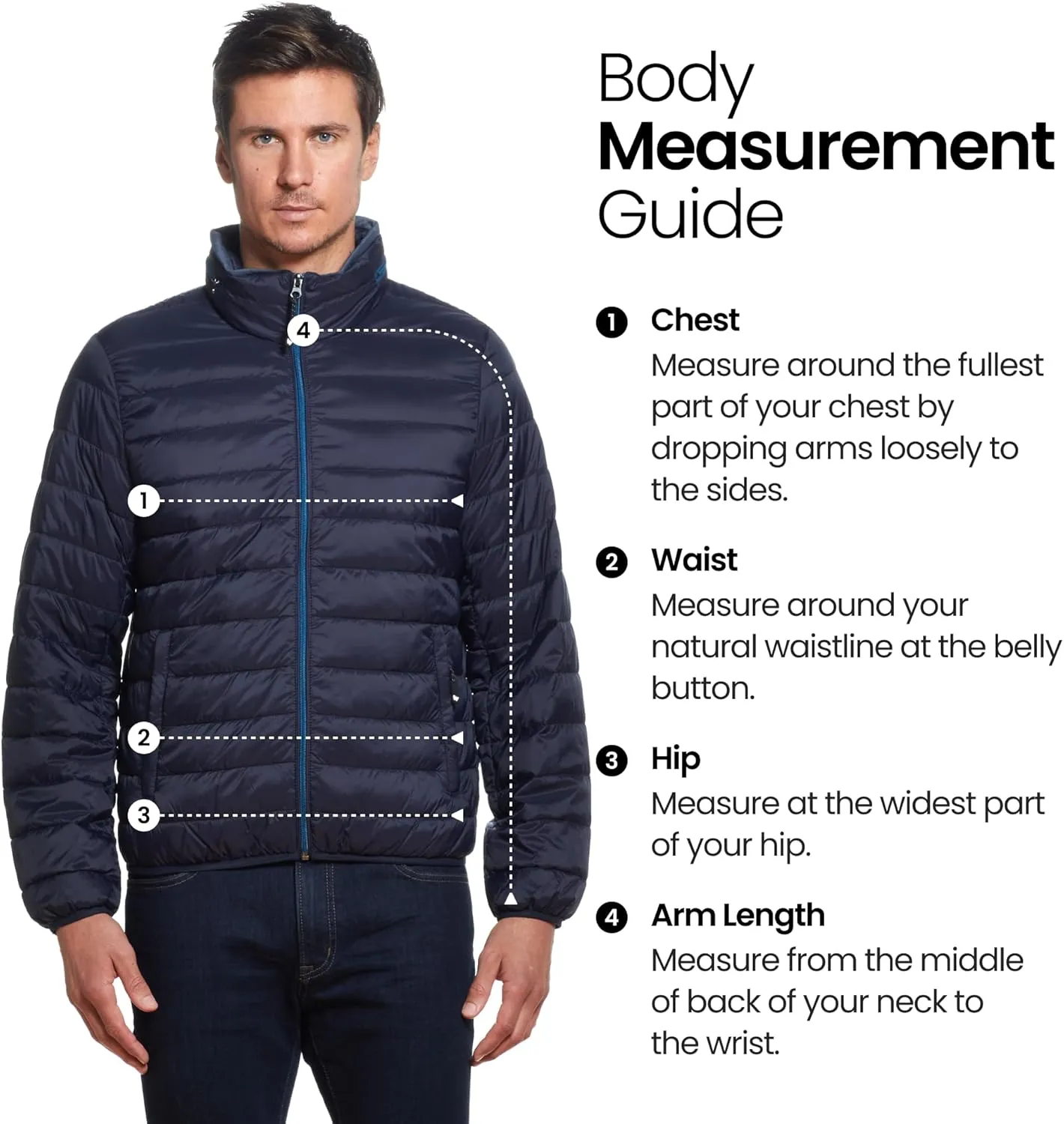 Weatherproof Men's Puffer Jacket, Lightweight Wind Resistant Alternative Down Jacket with Packable Travel Neck Pillow (S-3XL)