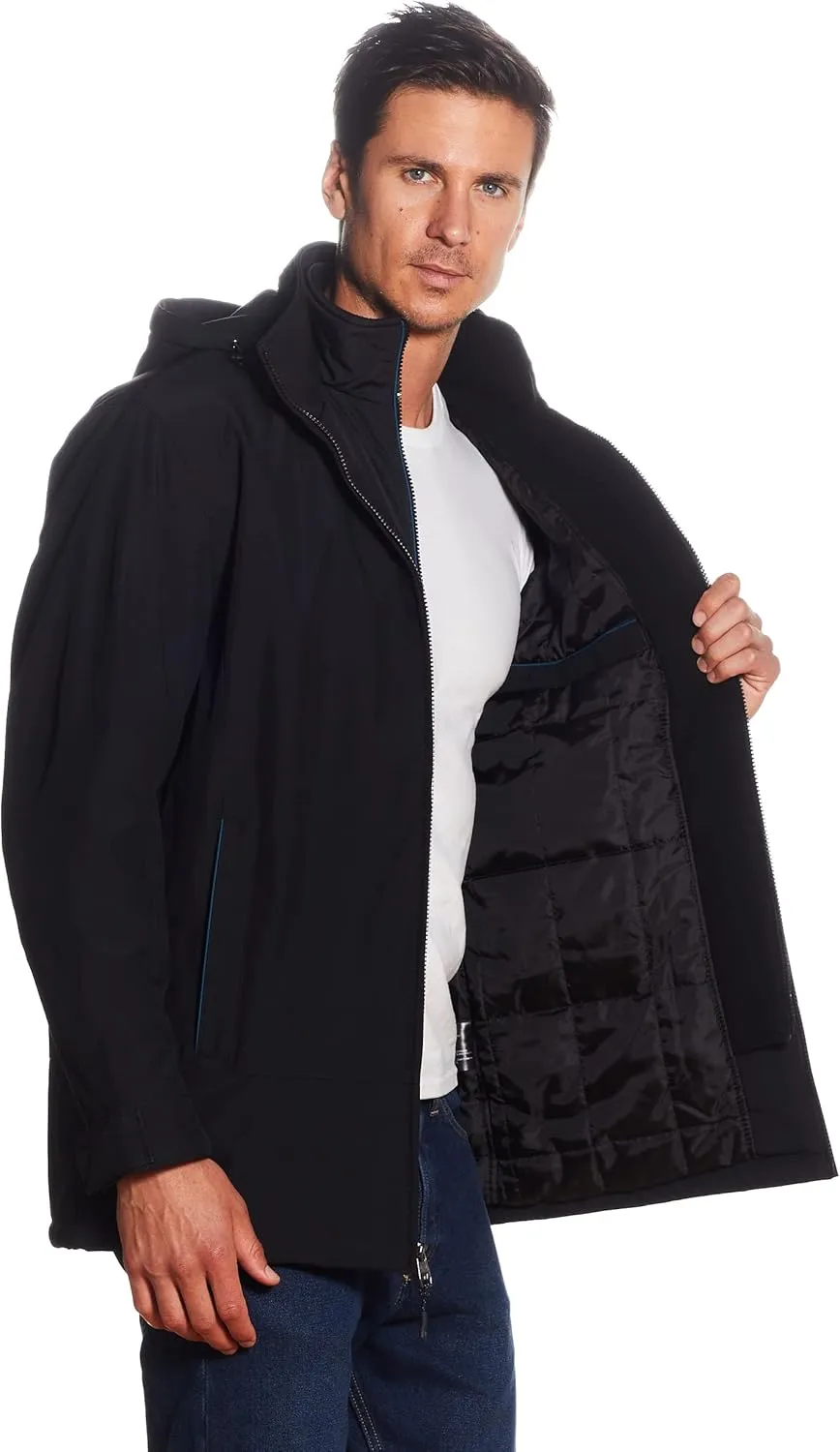 Weatherproof Ultra Tech Mens Jacket Winter Coat for Men Winter Coat Rain Jacket for Men with Fleece Bib and Removable Hood