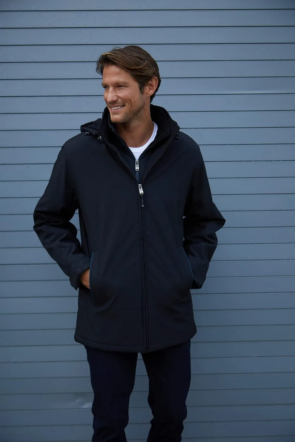 Weatherproof Ultra Tech Mens Jacket Winter Coat for Men Winter Coat Rain Jacket for Men with Fleece Bib and Removable Hood