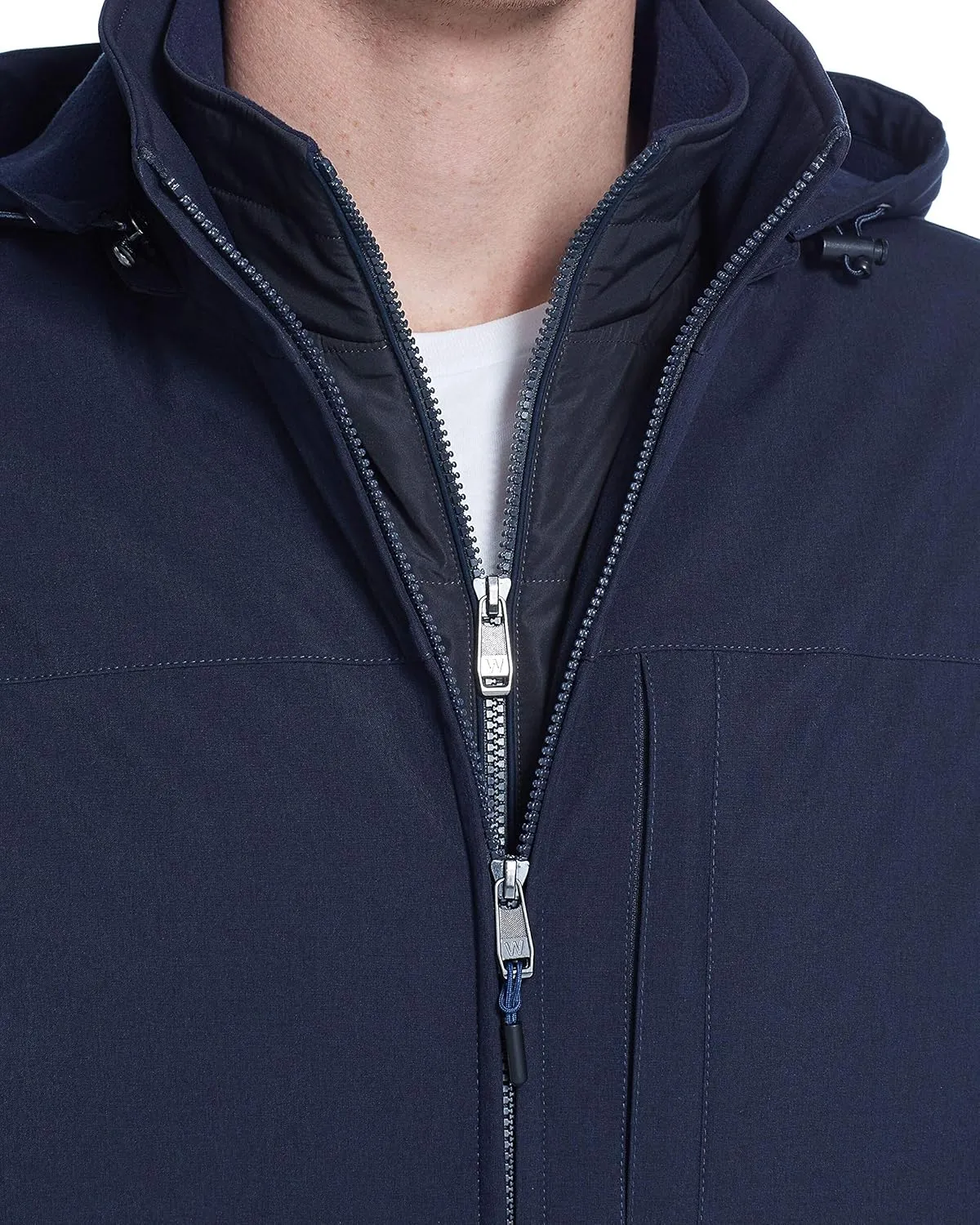 Weatherproof Ultra Tech Mens Jacket Winter Coat for Men Winter Coat Rain Jacket for Men with Fleece Bib and Removable Hood