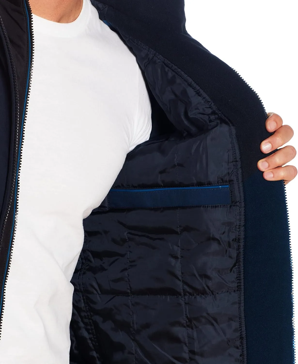 Weatherproof Ultra Tech Mens Jacket Winter Coat for Men Winter Coat Rain Jacket for Men with Fleece Bib and Removable Hood