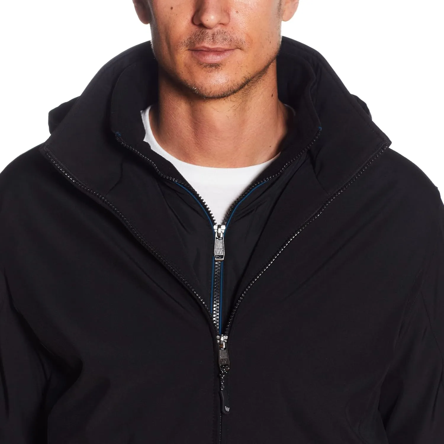 Weatherproof Ultra Tech Mens Jacket Winter Coat for Men Winter Coat Rain Jacket for Men with Fleece Bib and Removable Hood