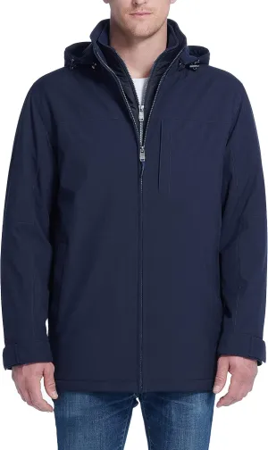 Weatherproof Ultra Tech Mens Jacket Winter Coat for Men Winter Coat Rain Jacket for Men with Fleece Bib and Removable Hood