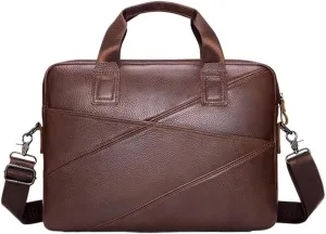 Weatherproof Vintage Men's Leather Messenger Bag Business Meetings with Tablet Sleeve For Travel Computer Office