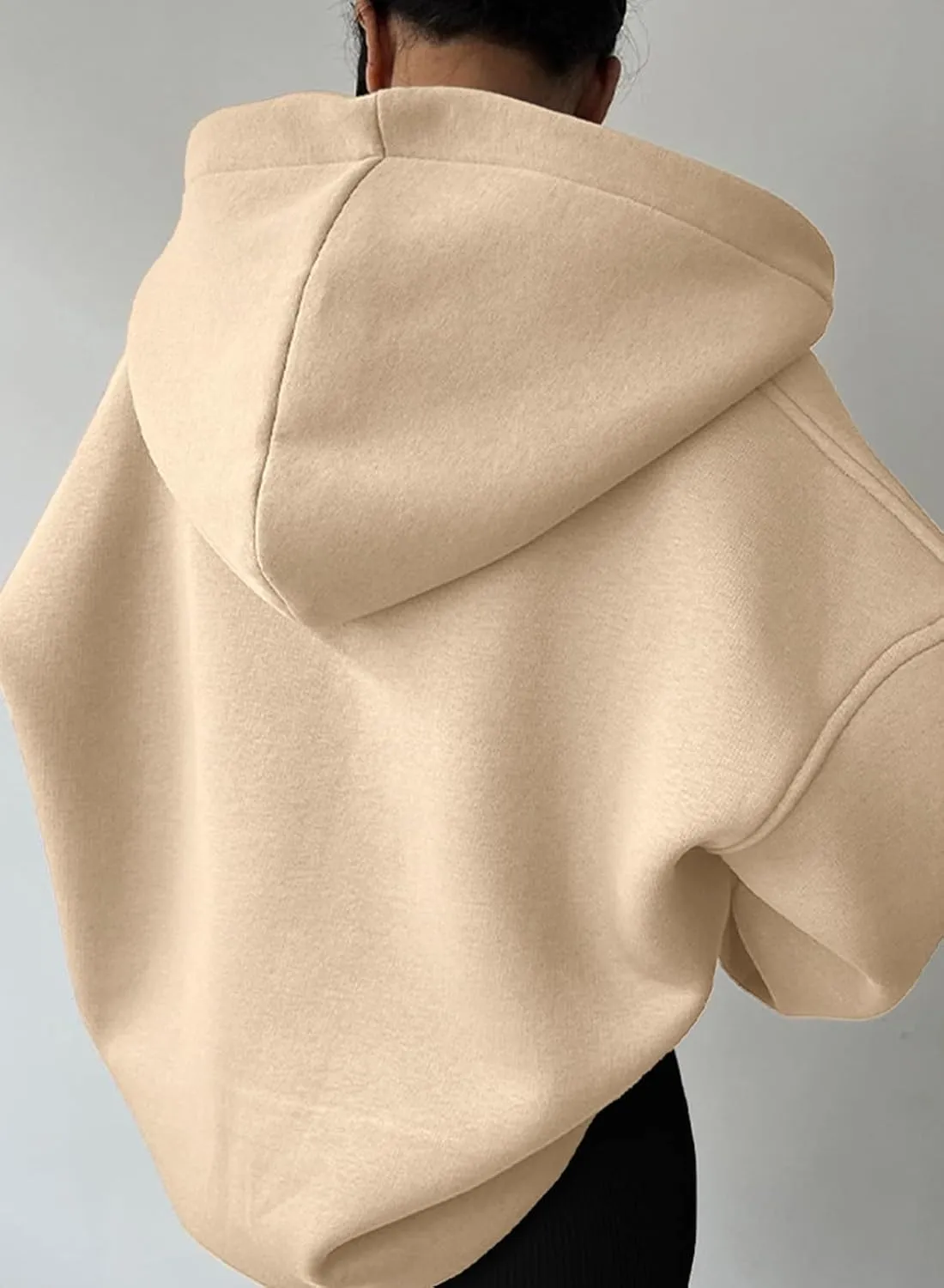Women Casual Oversized Long Sleeve Fleece Sweatshirt Hoodies with Pockets, S-XXL