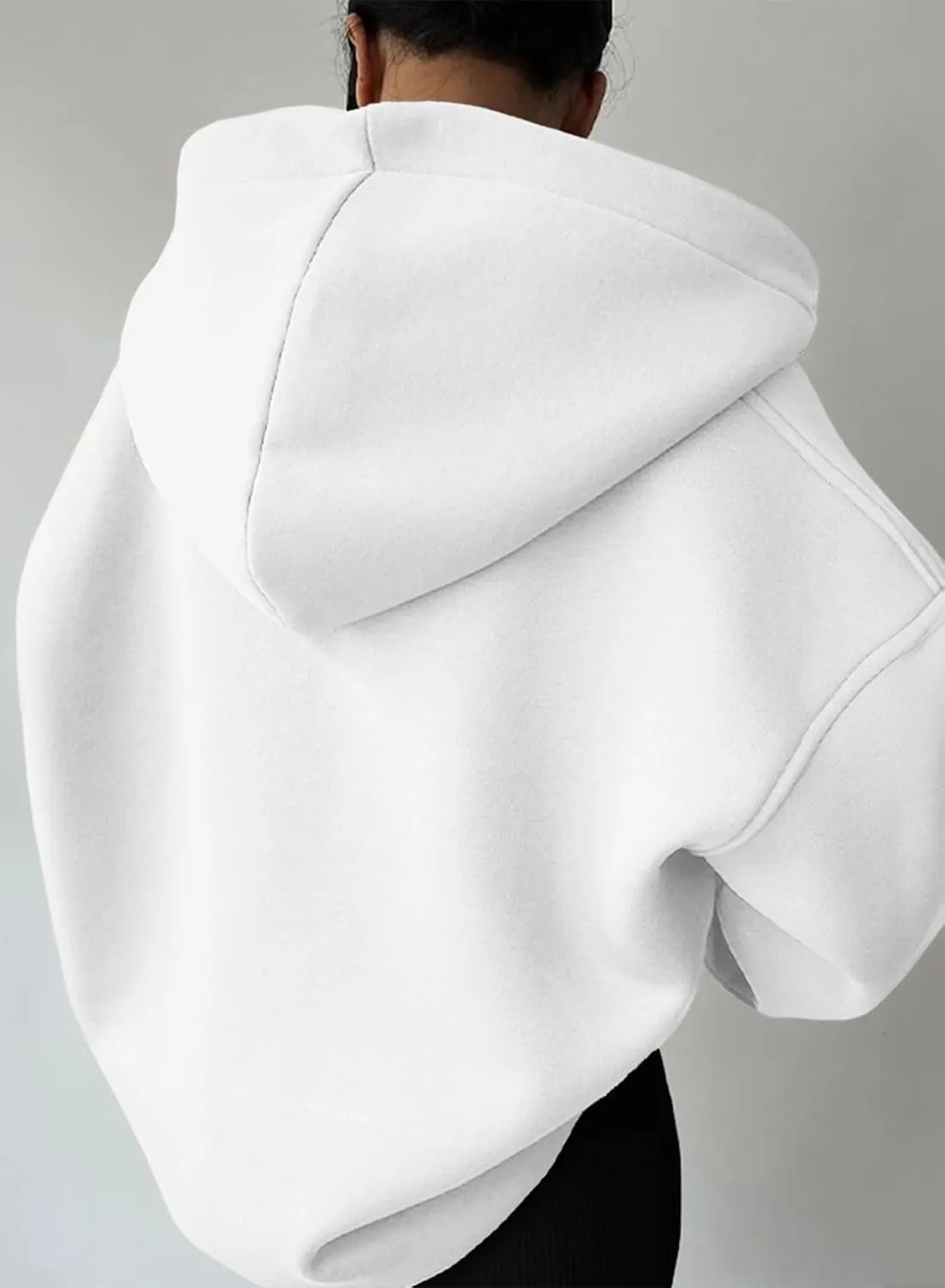 Women Casual Oversized Long Sleeve Fleece Sweatshirt Hoodies with Pockets, S-XXL