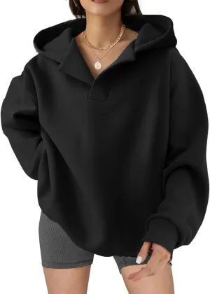 Women Casual Oversized Long Sleeve Fleece Sweatshirt Hoodies with Pockets, S-XXL