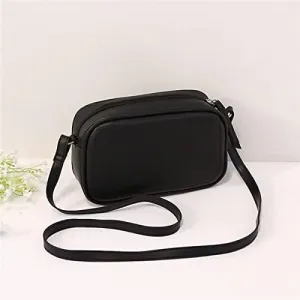 Women Handbags Shoulder Bags, Satchel Tote Bag, Fashion Women Crossbody Bag Ladies Small Solid Color Shoulder Messenger Bags PU Leather Handbag Female Purses (Color : Black, Size : 21x7x13cm)