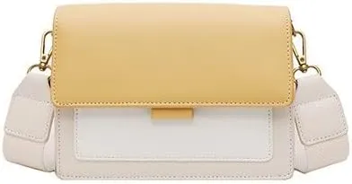 Women Handbags Shoulder Bags, Satchel Tote Bag, Leather Crossbody Bags for Women Travel Handbag Simple Shoulder Bag Ladies Cross Body Bag (Color : Yellow)