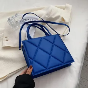 Women Handbags Shoulder Bags, Satchel Tote Bag, Women Shoulder Bag Trendy Plaid Pu Leather Crossbody Bags Fashion Ladies Handbags Handle Bag (Color : OneColor)