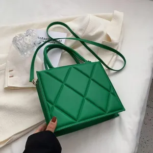 Women Handbags Shoulder Bags, Satchel Tote Bag, Women Shoulder Bag Trendy Plaid Pu Leather Crossbody Bags Fashion Ladies Handbags Handle Bag (Color : OneColor)