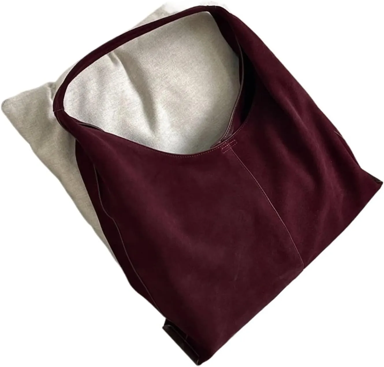 Women Suede Bag Luxury Saddle Purses Natural Suede Leather Causal Tote Rommy Commuting Purse
