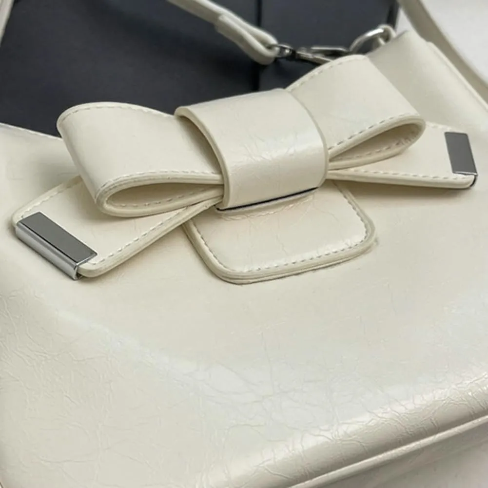 Womens Bowknot Shoulder Bag Trendy Leather Hobo Bags Tote Bag Cute Crossbody Bags Handbag Purse