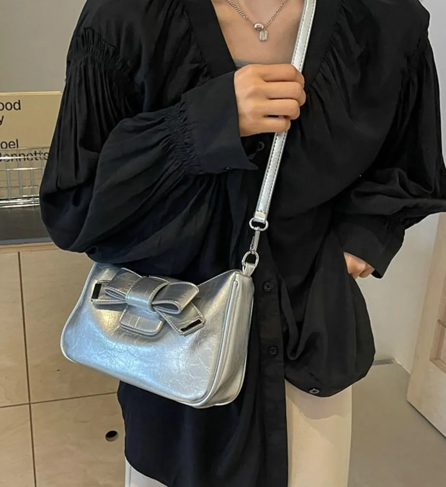 Womens Bowknot Shoulder Bag Trendy Leather Hobo Bags Tote Bag Cute Crossbody Bags Handbag Purse