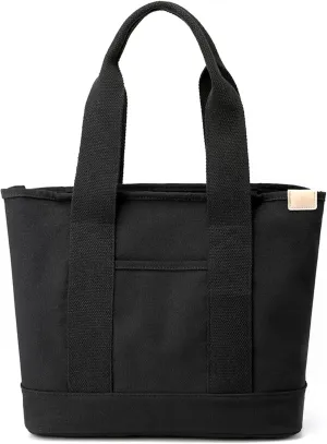 Women's Casual Black Canvas Bag Top Handle Large Capacity for Work, Travel Purposes, Convenient Shopping Bag