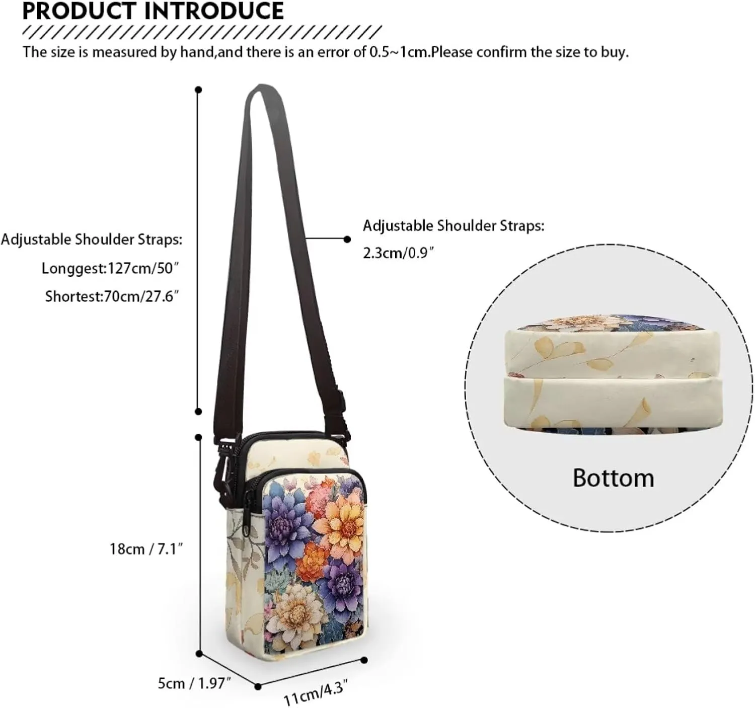 Women's Crossbody Bags Travel Shoulder Sling Bags Cell Phone Case Purse with Front Pocket