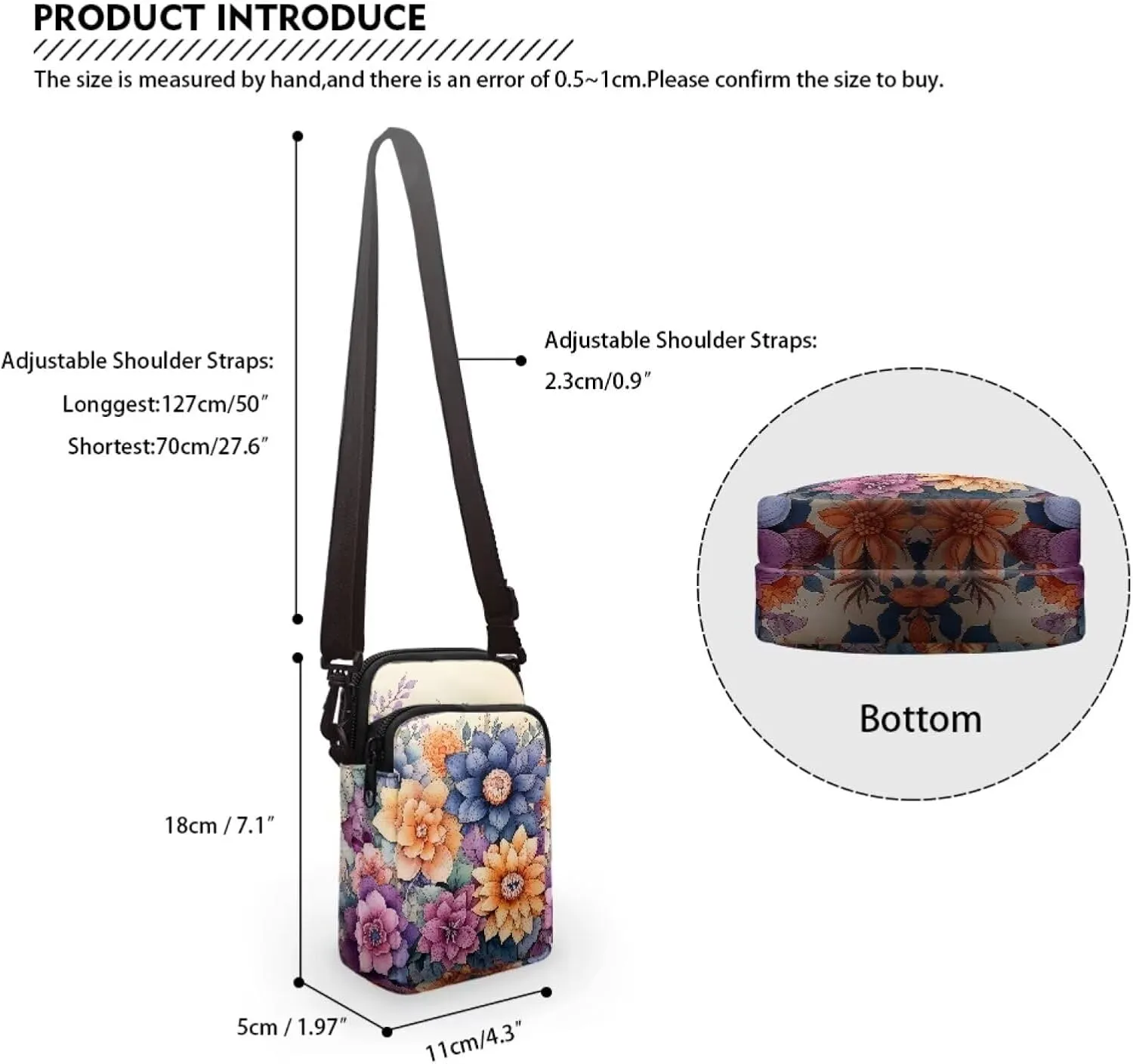 Women's Crossbody Bags Travel Shoulder Sling Bags Cell Phone Case Purse with Front Pocket