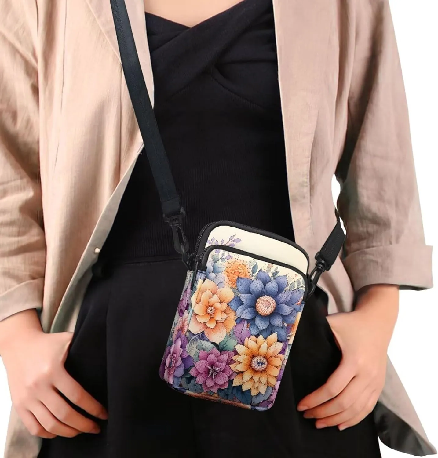 Women's Crossbody Bags Travel Shoulder Sling Bags Cell Phone Case Purse with Front Pocket