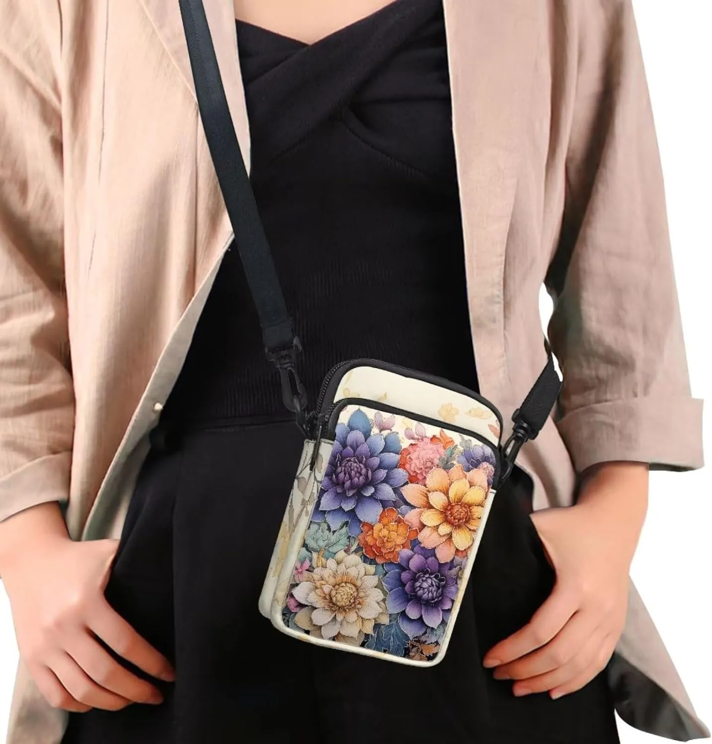 Women's Crossbody Bags Travel Shoulder Sling Bags Cell Phone Case Purse with Front Pocket