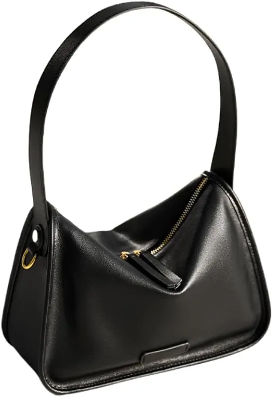 Women's Genuine Leather Shoulder Crossbody Bag Cowhide Clutch Handbag Hobo Underarm Armpit Pillow Bag Versatile Elegant