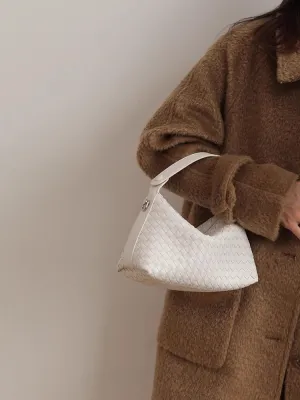 Women's Minority Cowhide Diamond Pattern Handbag Shoulder Crossbody Underarm Bag Pillow Dumpling Bag Versatile Clutch Chic