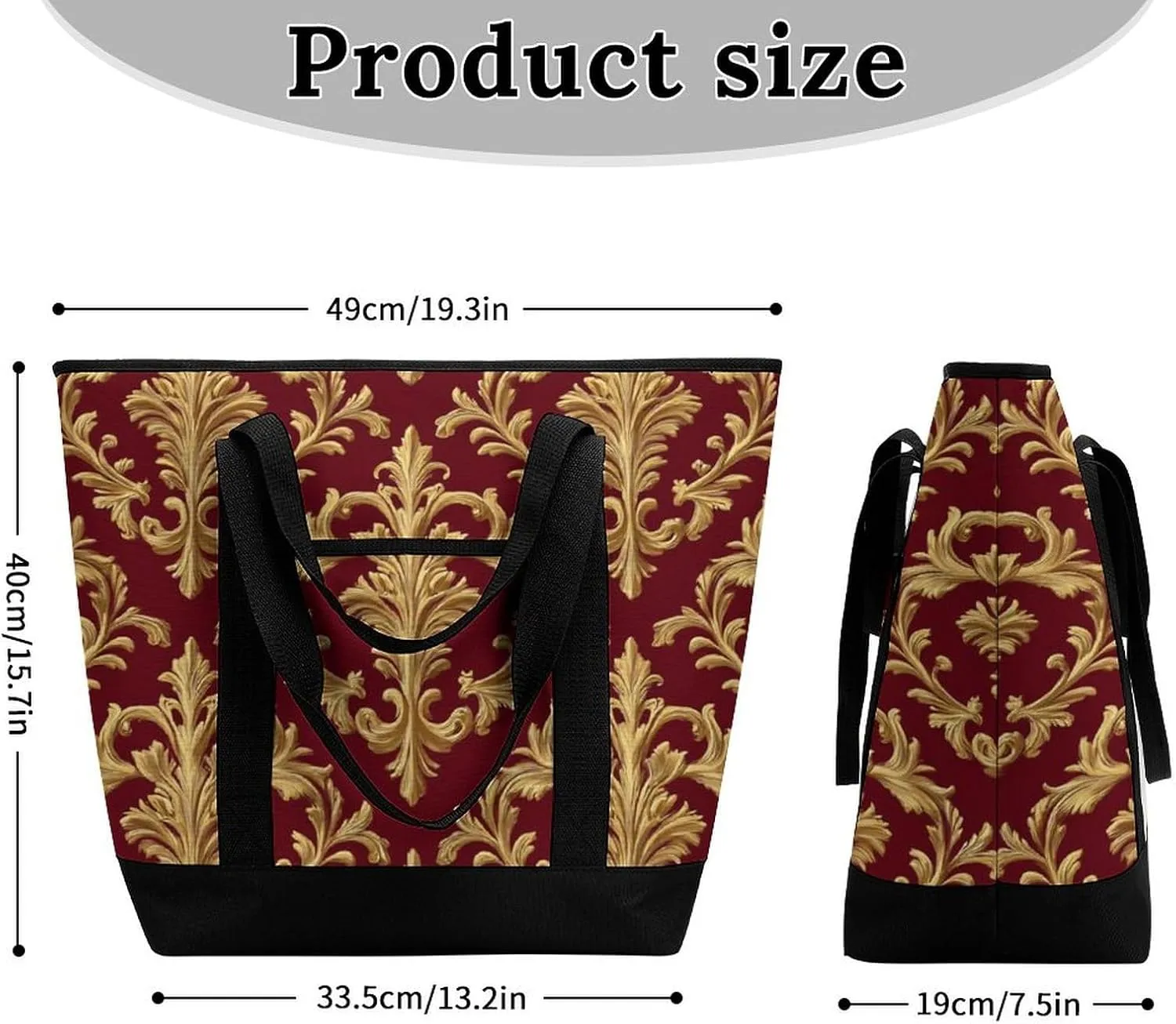 Women's Spacious Thermal Shoulder Bag Stylish Insulated Shopping Tote