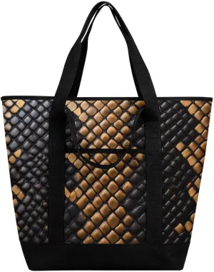 Women's Spacious Thermal Shoulder Bag Stylish Insulated Shopping Tote