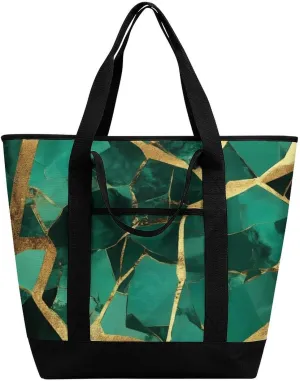 Women's Spacious Thermal Shoulder Bag Stylish Insulated Shopping Tote
