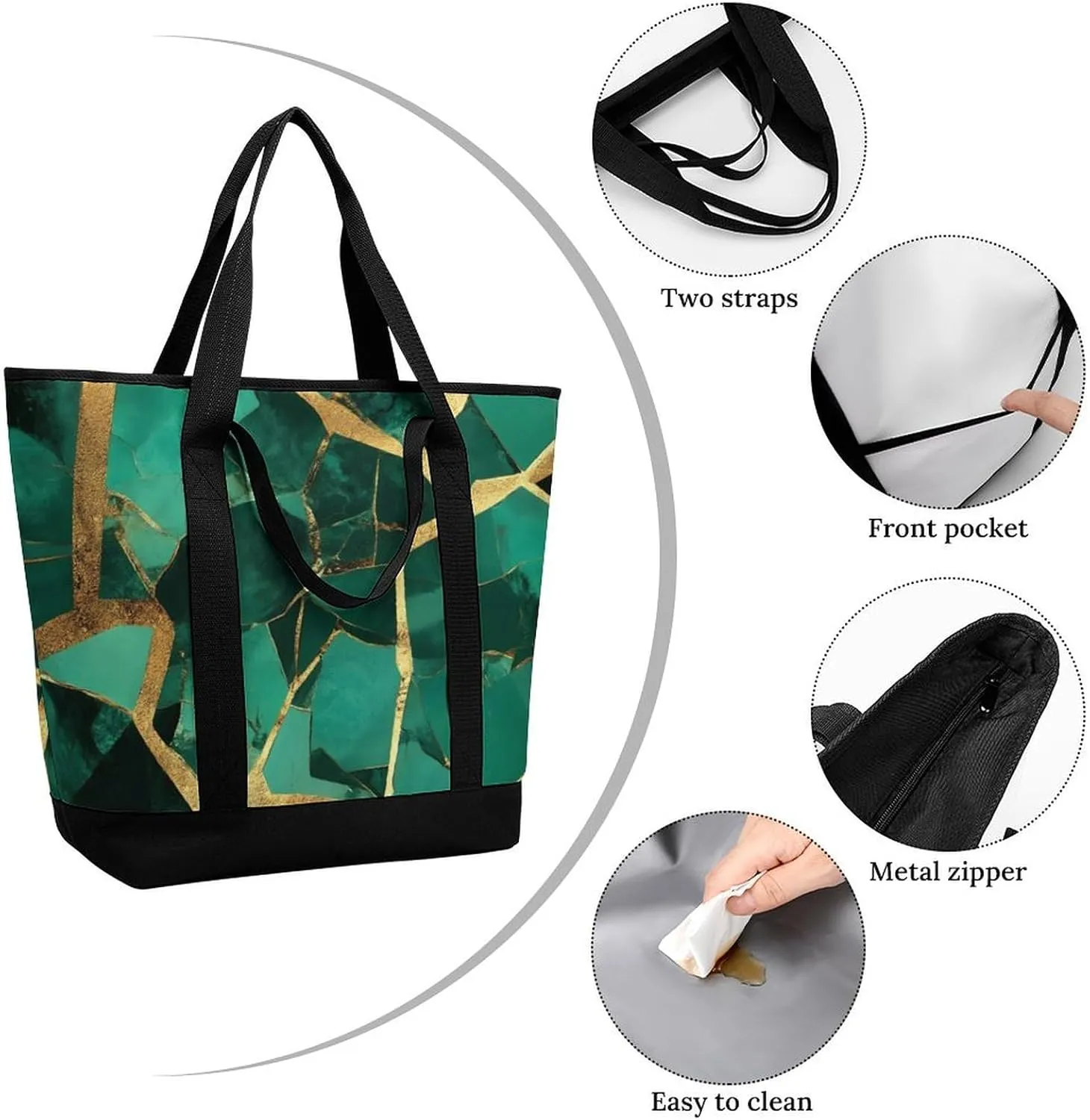 Women's Spacious Thermal Shoulder Bag Stylish Insulated Shopping Tote