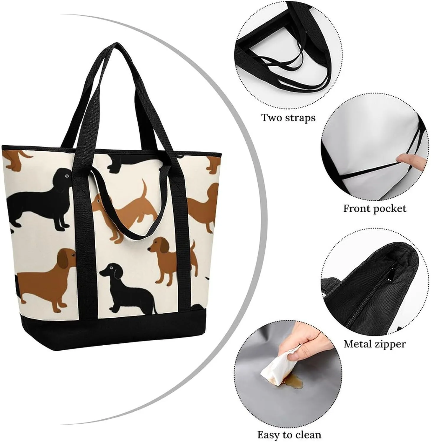 Women's Spacious Thermal Shoulder Bag Stylish Insulated Shopping Tote