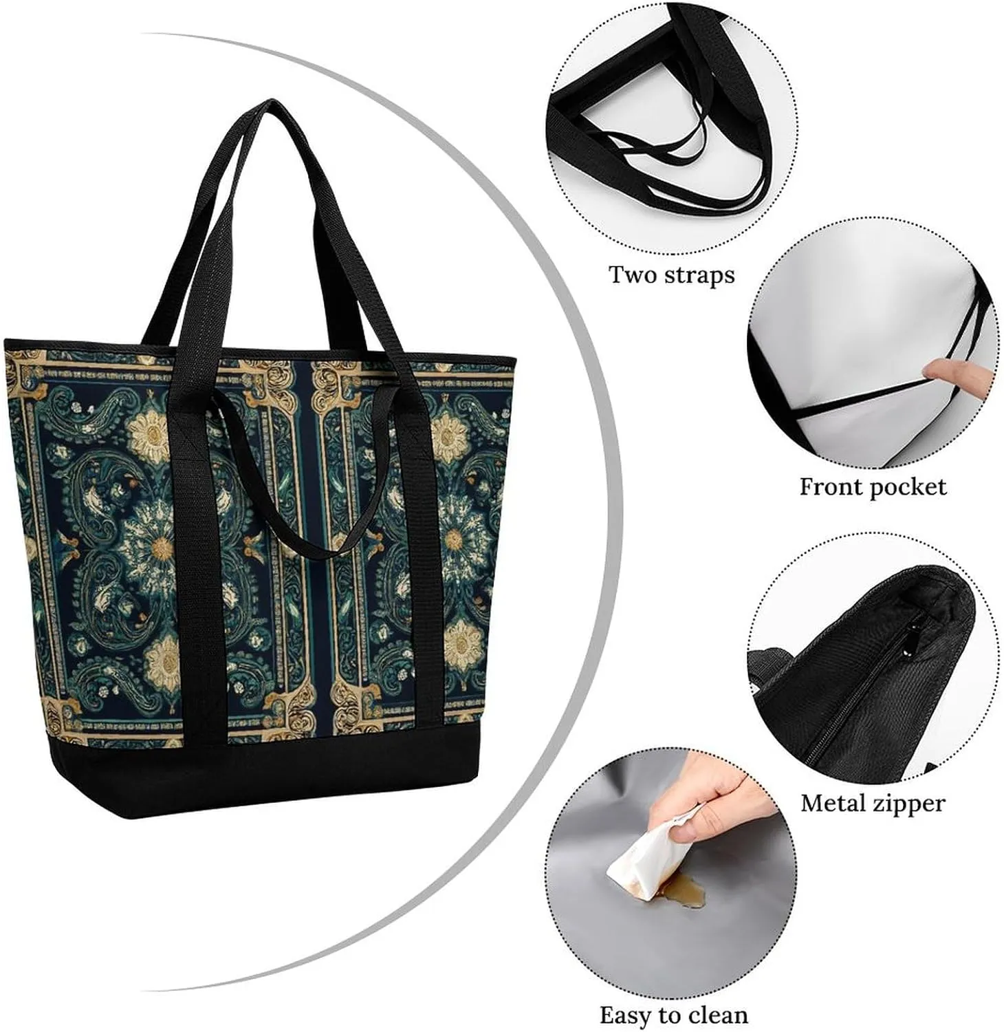 Women's Spacious Thermal Shoulder Bag Stylish Insulated Shopping Tote
