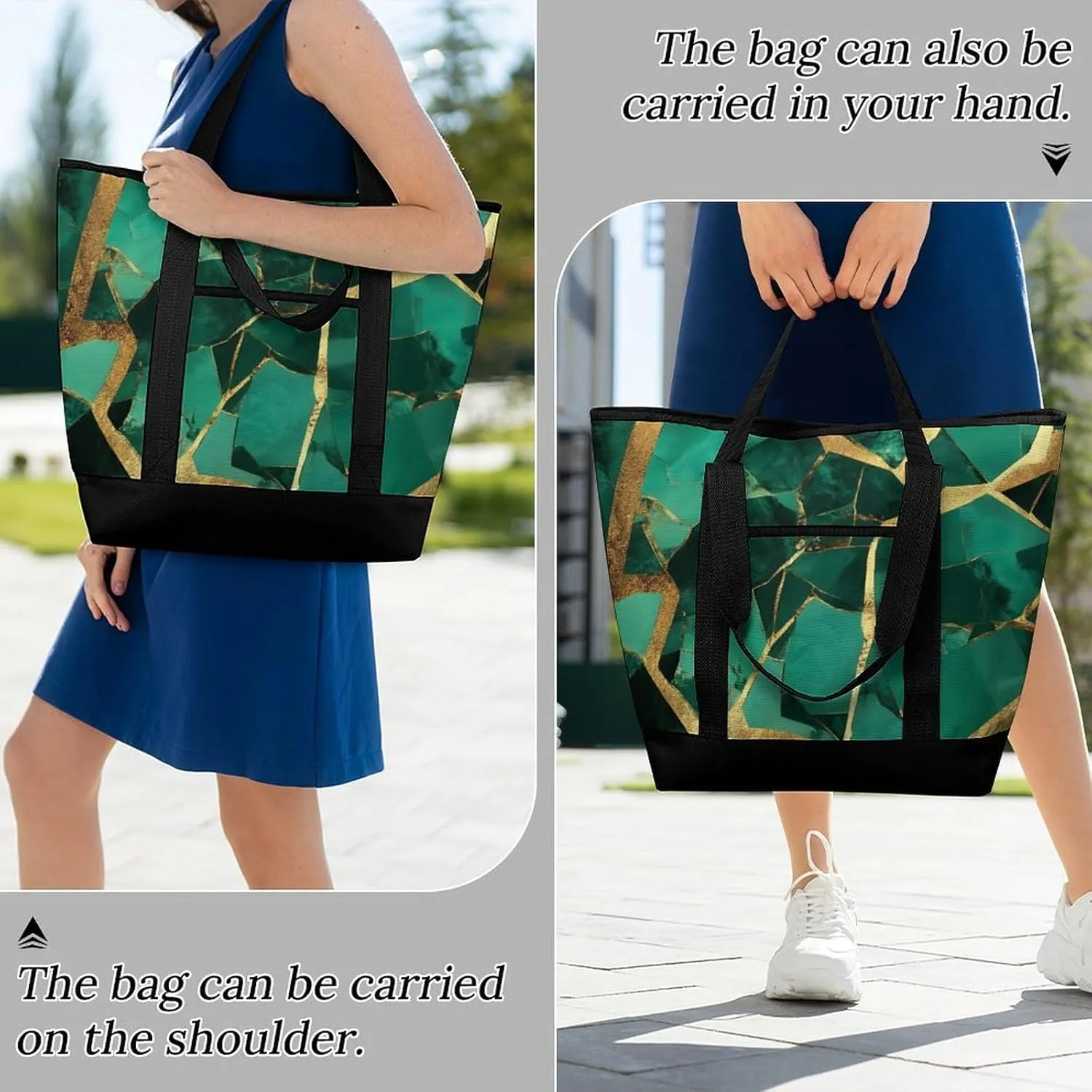Women's Spacious Thermal Shoulder Bag Stylish Insulated Shopping Tote