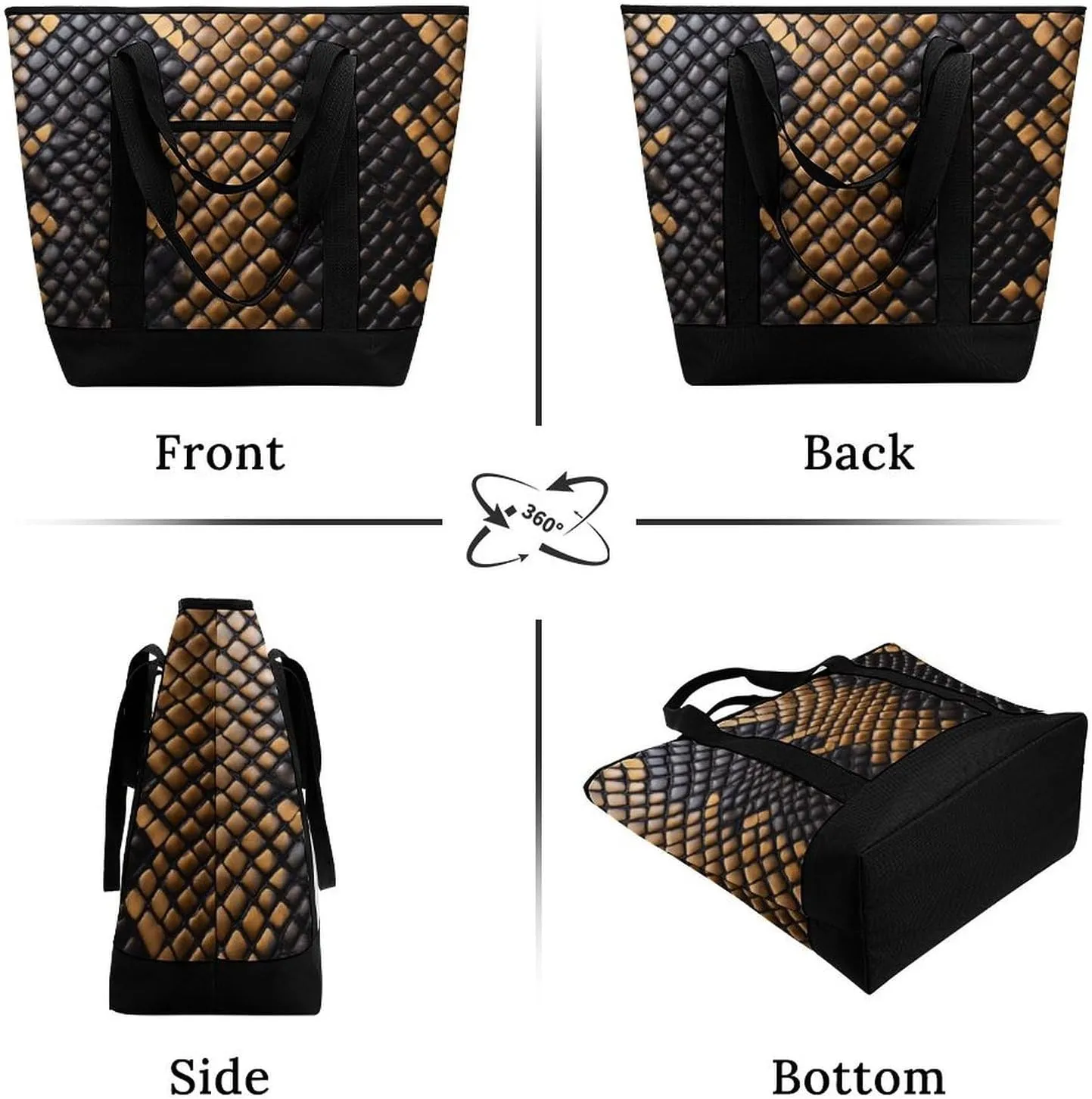 Women's Spacious Thermal Shoulder Bag Stylish Insulated Shopping Tote