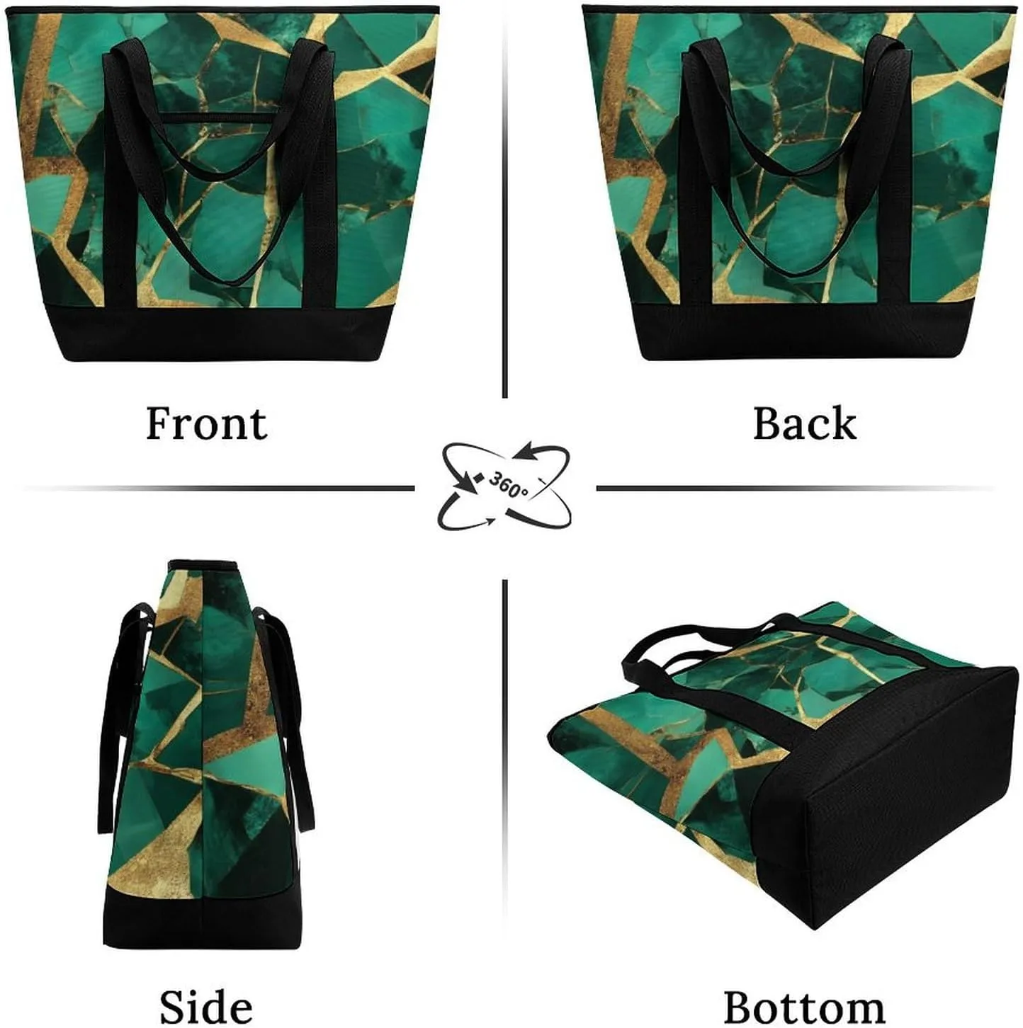 Women's Spacious Thermal Shoulder Bag Stylish Insulated Shopping Tote