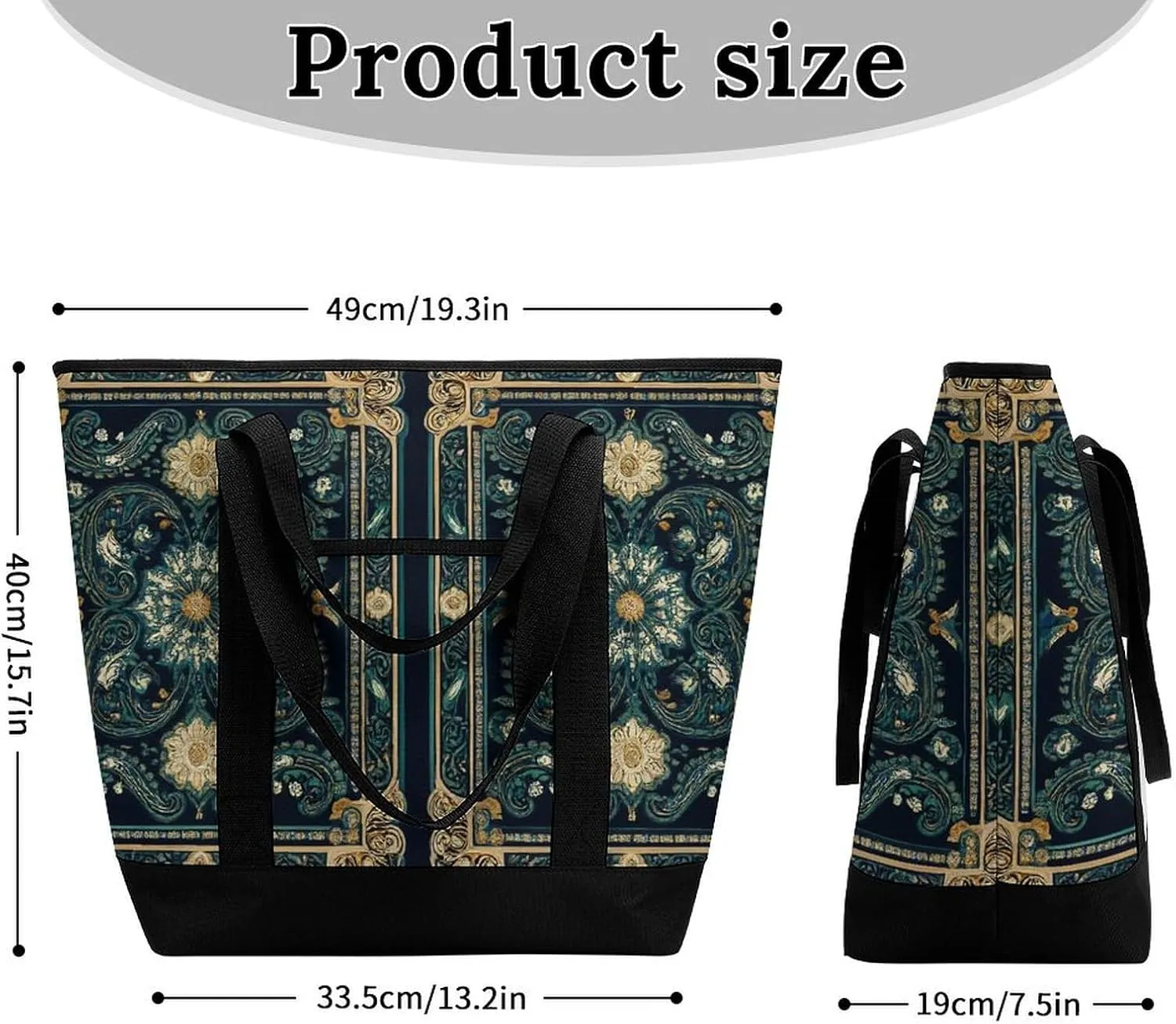 Women's Spacious Thermal Shoulder Bag Stylish Insulated Shopping Tote