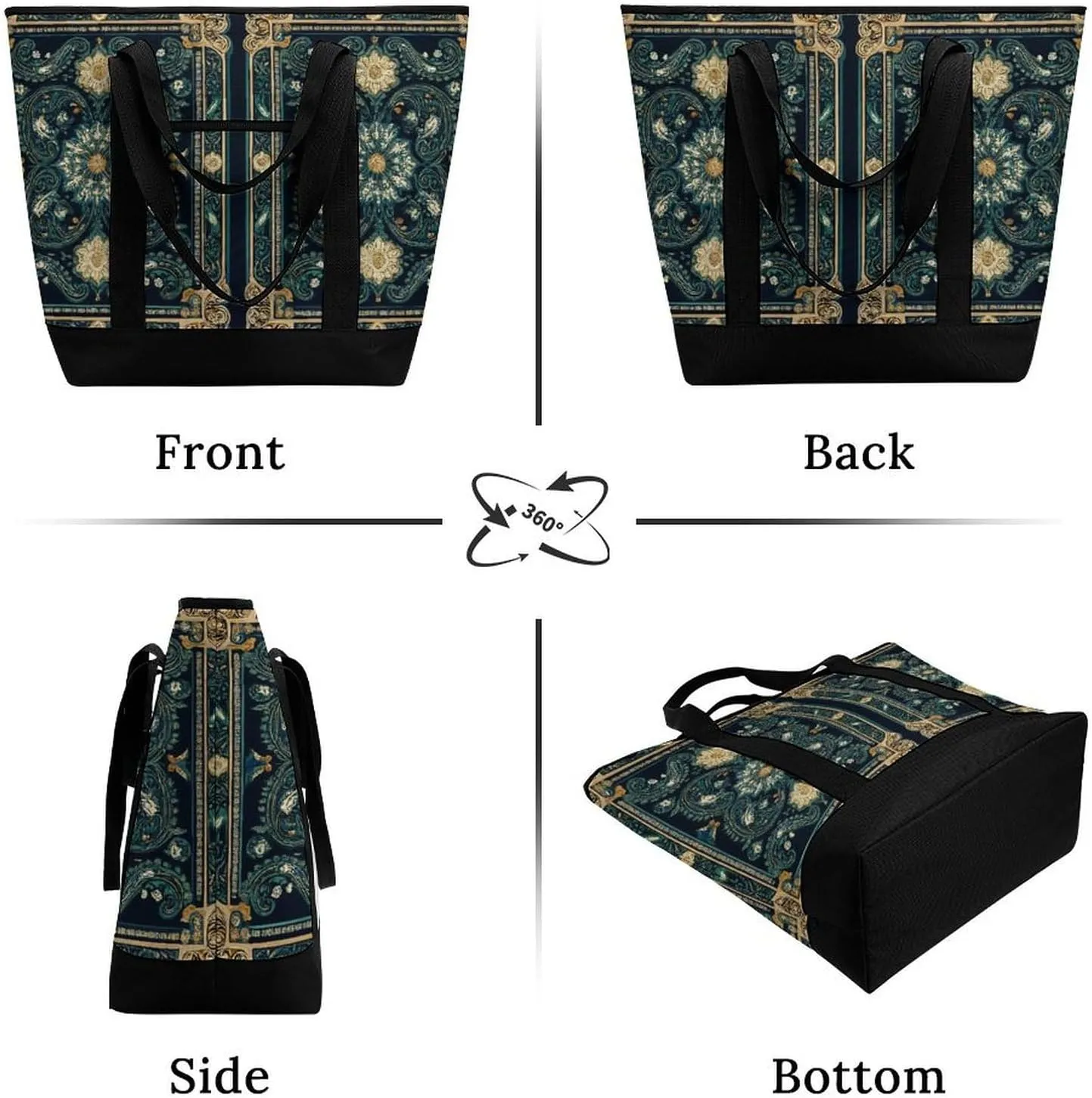 Women's Spacious Thermal Shoulder Bag Stylish Insulated Shopping Tote