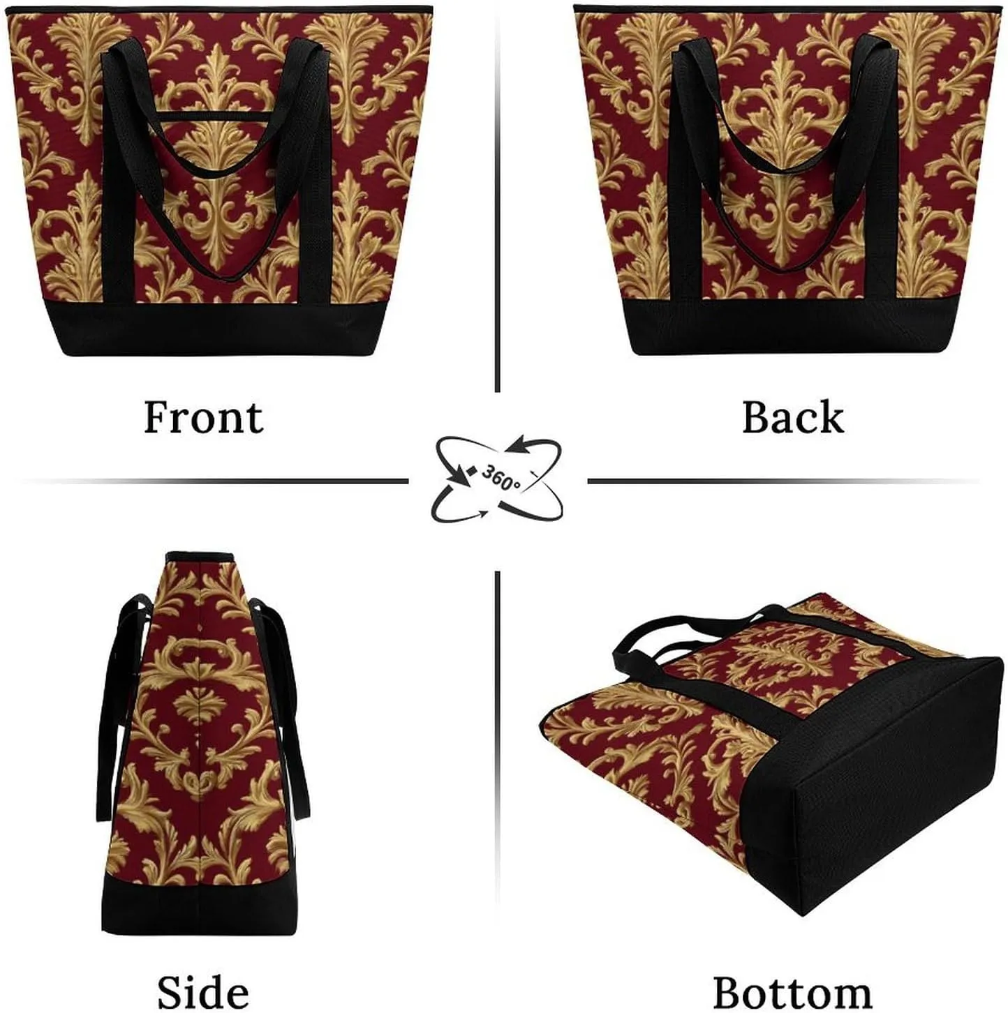 Women's Spacious Thermal Shoulder Bag Stylish Insulated Shopping Tote