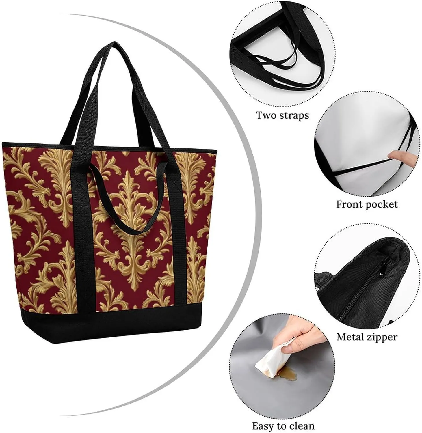Women's Spacious Thermal Shoulder Bag Stylish Insulated Shopping Tote